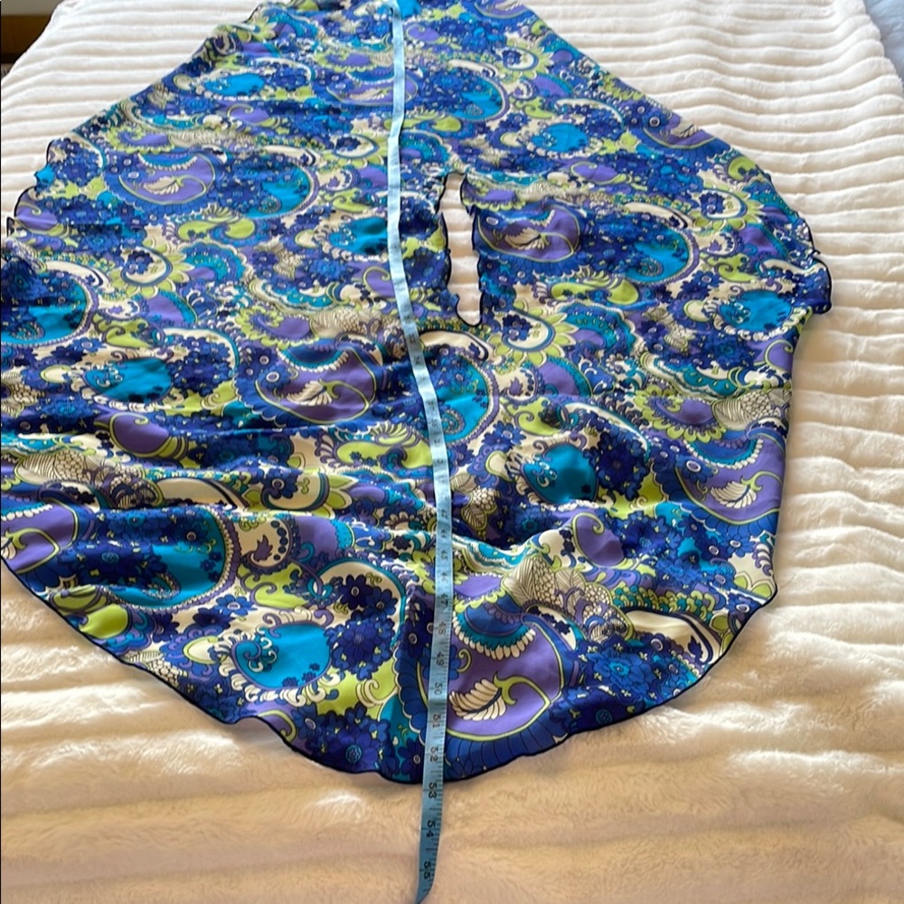 Blue Asymmetrical Vintage multi-way Scarf Cape - Picture 11 of 12